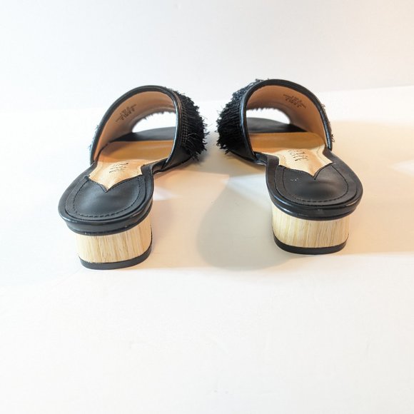 Mack J Black Fringe Slip On Mule Slipper - Picture 5 of 10